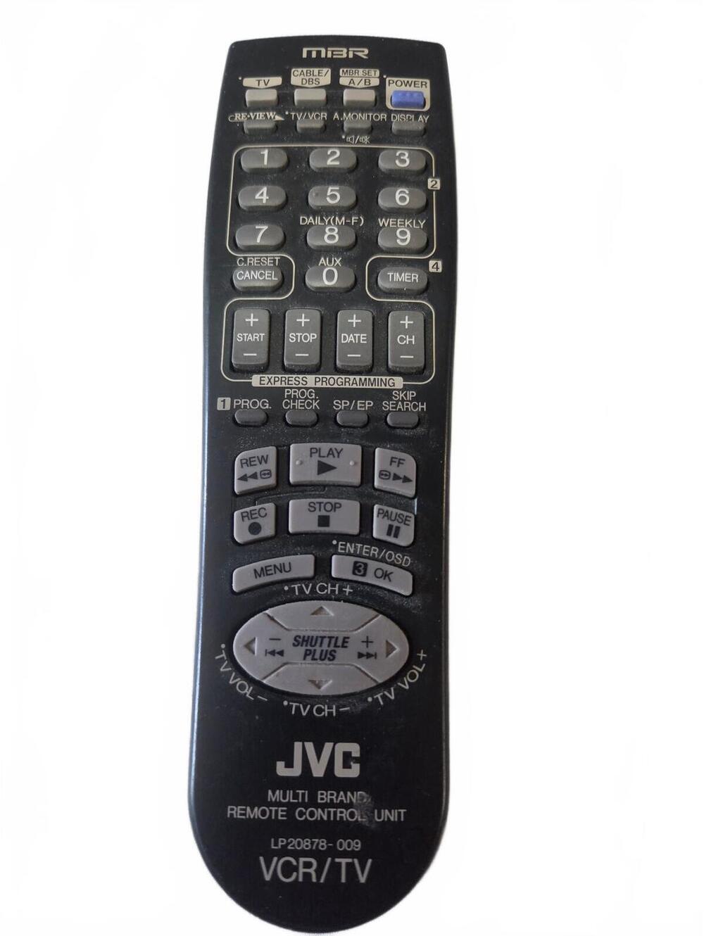 JVC VCR TV remote control